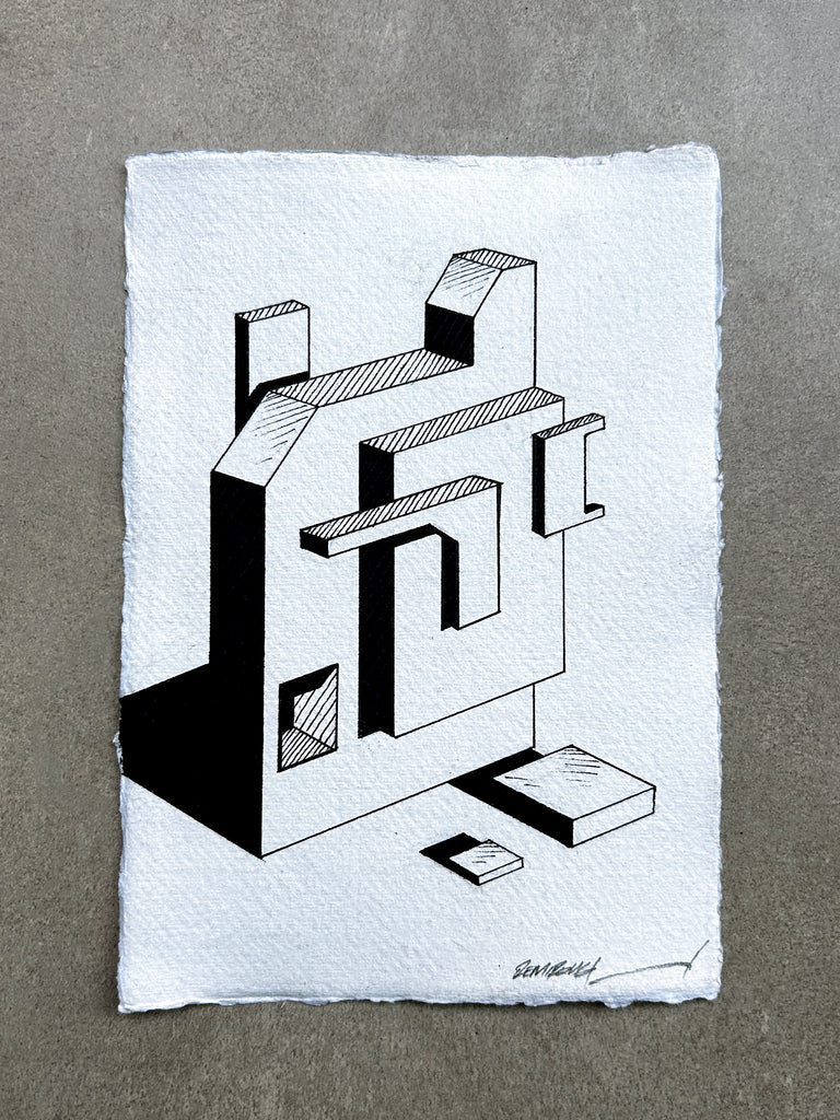 Ink sculptural drawing 06